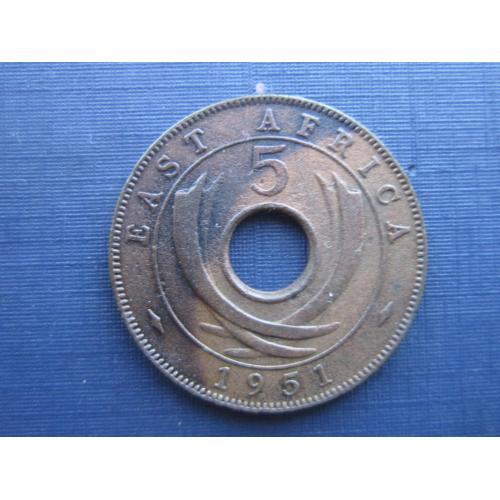 Монета 5 центов Британская Восточная Африка 1951