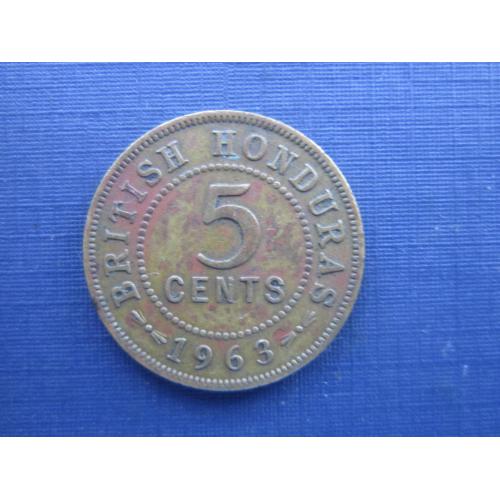Монета 5 центов Британский Гондурас (Белиз) 1963