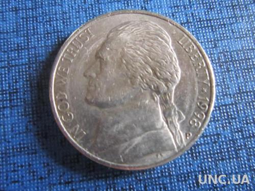 Монета 5 центов центов США 1998 Р

