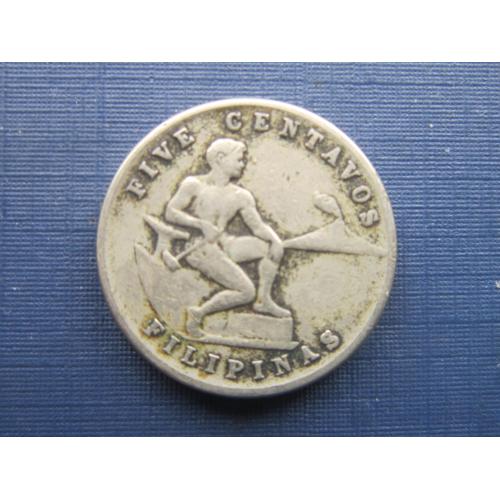 Монета 5 центов Филиппины Администрация США 1945