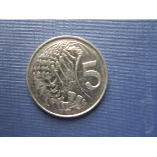 Монета 5 центов Каймановы острова Британские 2005 фауна лангуст лобстер омар
