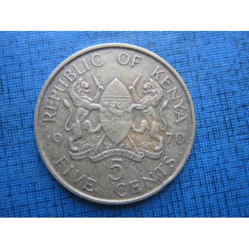 Монета 5 центов Кения 1970
