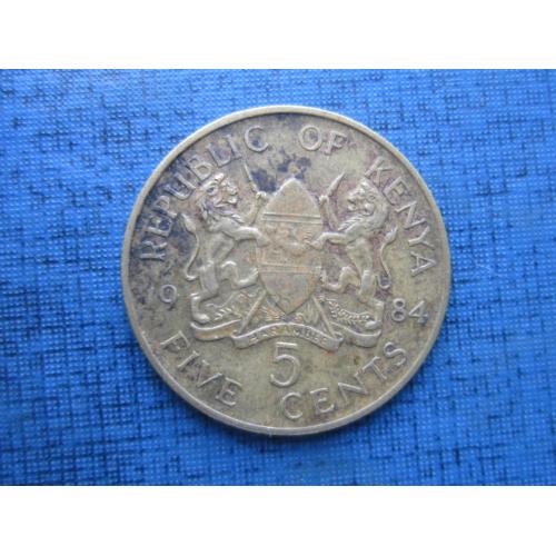 Монета 5 центов Кения 1984