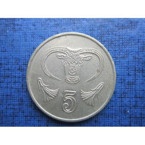 Монета 5 центов Кипр 1998 фауна бык