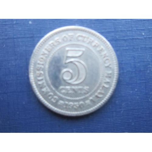 Монета 5 центов Малайя Британская 1950