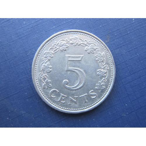 Монета 5 центов Мальта 1972