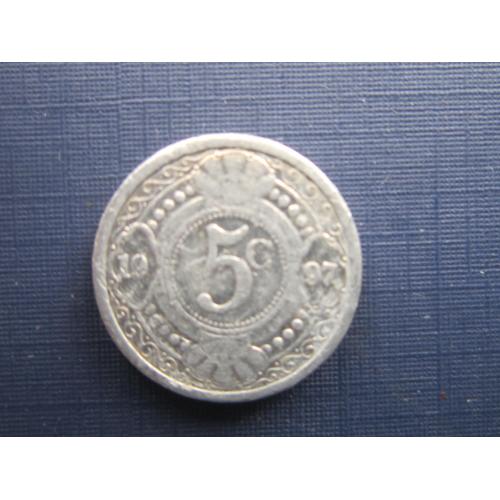 Монета 5 центов Нидерландские Антильские острова Антилы 1997