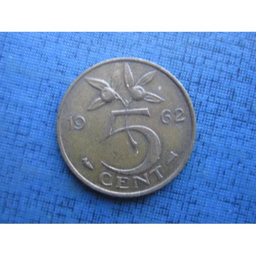 Монета 5 центов Нидерланды 1962