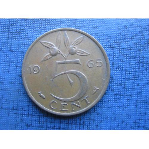 Монета 5 центов Нидерланды 1965