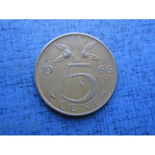 Монета 5 центов Нидерланды 1966