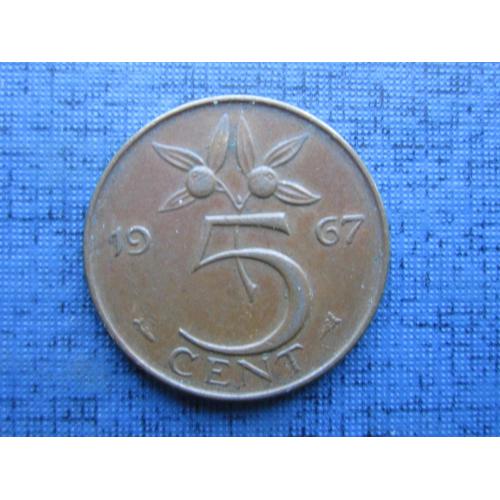 Монета 5 центов Нидерланды 1967