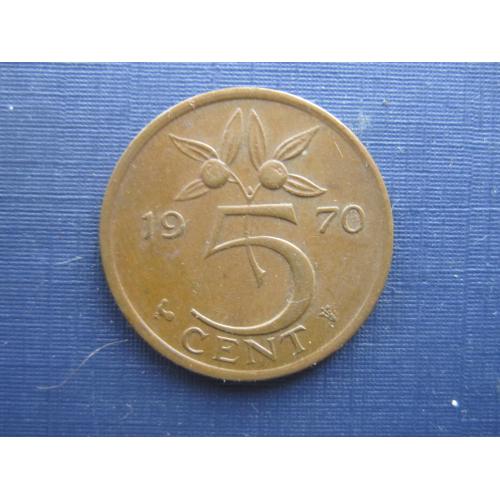 Монета 5 центов Нидерланды 1970