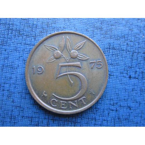 Монета 5 центов Нидерланды 1975