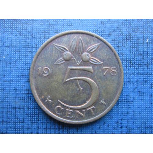 Монета 5 центов Нидерланды 1978