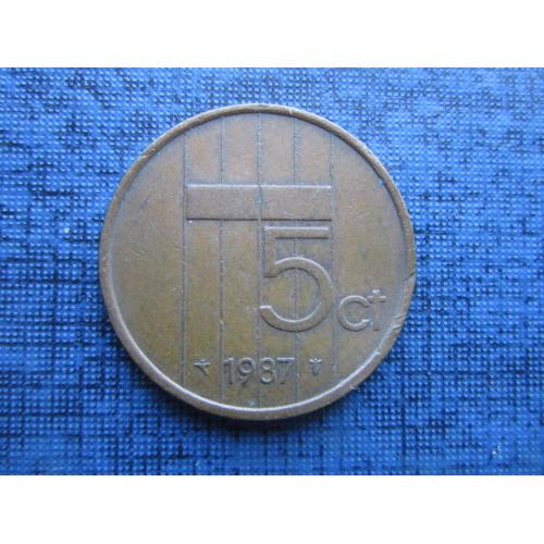 Монета 5 центов Нидерланды 1987