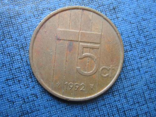Монета 5 центов Нидерланды 1992
