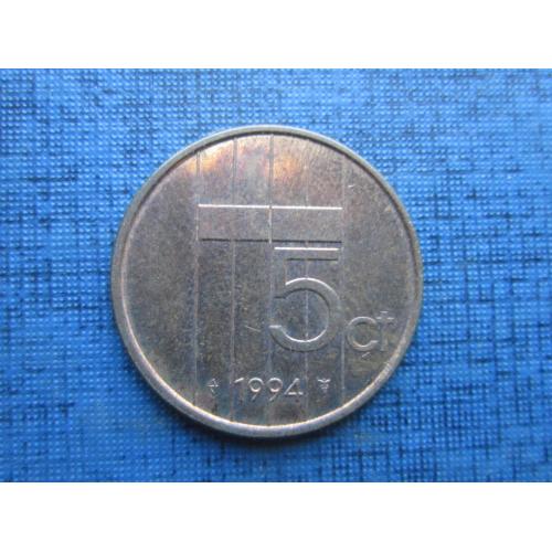 Монета 5 центов Нидерланды 1994