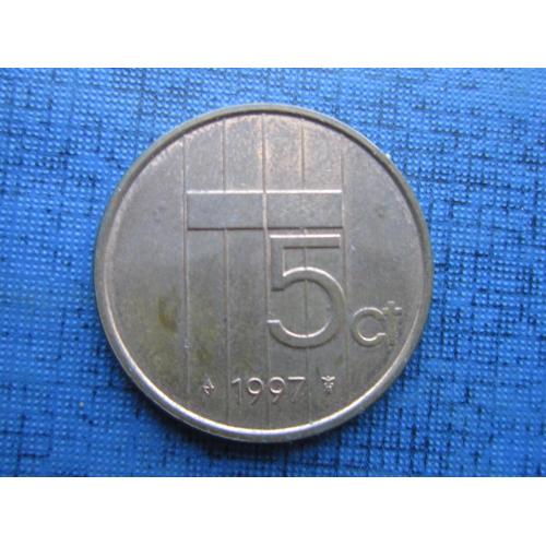 Монета 5 центов Нидерланды 1997