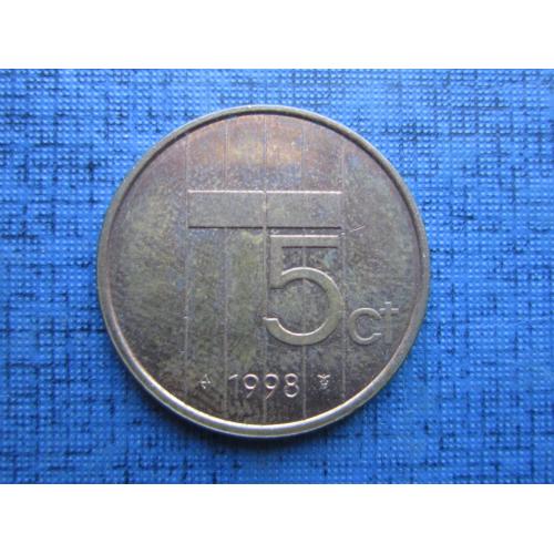 Монета 5 центов Нидерланды 1998