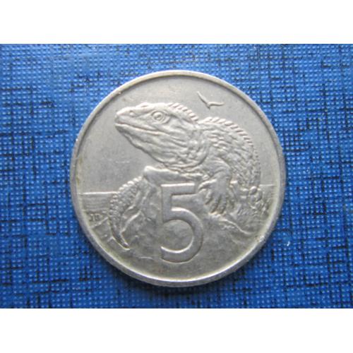 Монета 5 центов Новая Зеландия 1967 фауна игуана