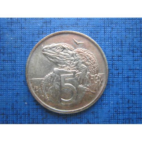 Монета 5 центов Новая Зеландия 1969 фауна игуана