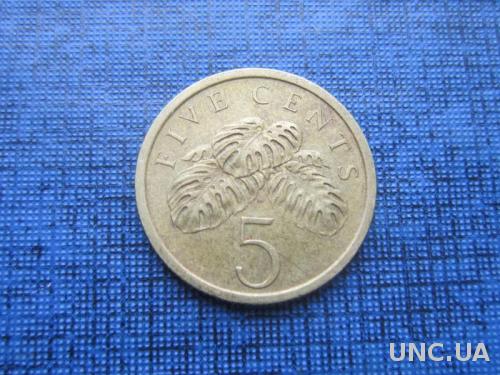 Монета 5 центов Сингапур 1986
