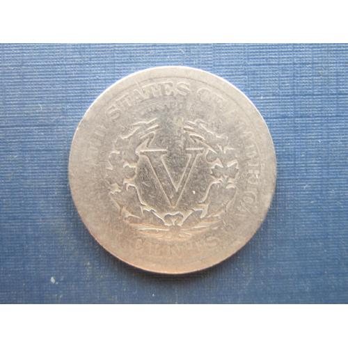 Монета 5 центов США 1902 нечастая как есть