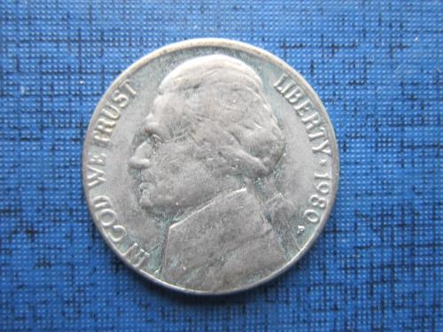 Монета 5 центов США 1980-Р