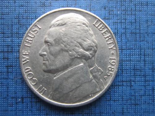 Монета 5 центов США 1985-Р