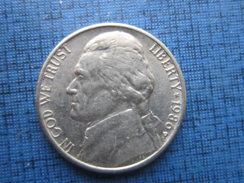 Монета 5 центов США 1986-Р