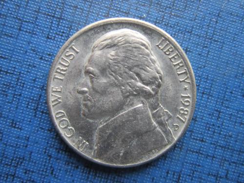 Монета 5 центов США 1987-D