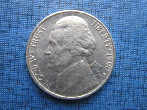 Монета 5 центов США 1990-Р