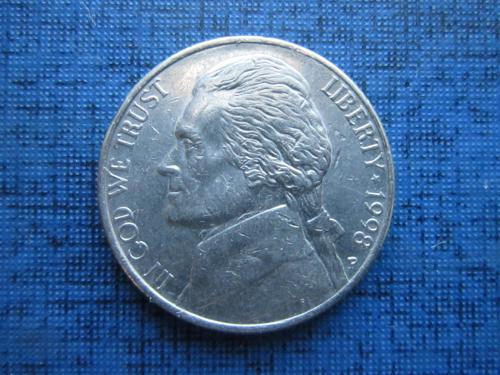 Монета 5 центов США 1998 Р