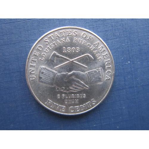 Монета 5 центов США 2004 D 200 лет экспедиции Льюиса и Кларка  топорики