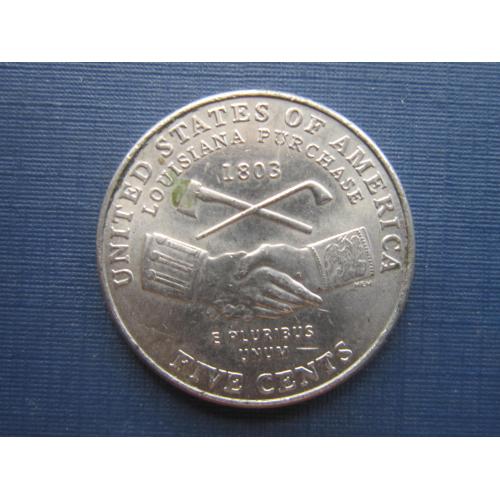 Монета 5 центов США 2004 Р 200 лет экспедиции Льюиса и Кларка топорики