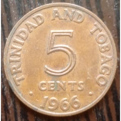 Монета 5 центов Тринидад и Тобаго 1966