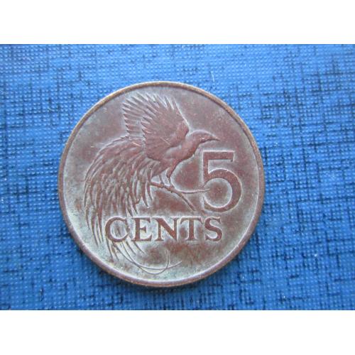 Монета 5 центов Тринидад и Тобаго 2004 фауна птица