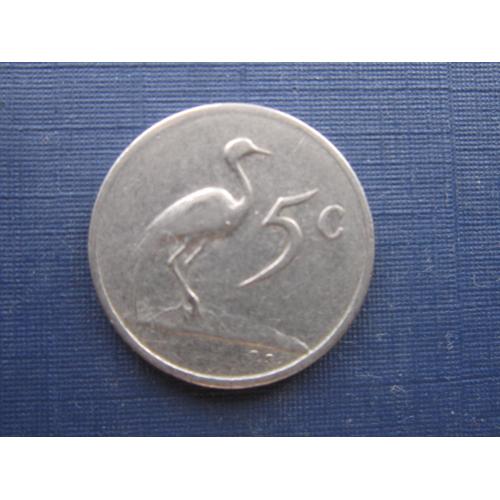 Монета 5 центов ЮАР 1965 фауна птица английская легенда