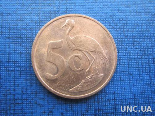 монета 5 центов ЮАР 1998 фауна птица
