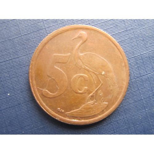 Монета 5 центов ЮАР 2007 фауна птица