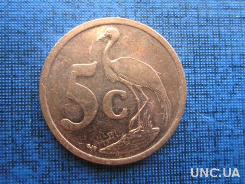 монета 5 центов ЮАР 2010 фауна птица
