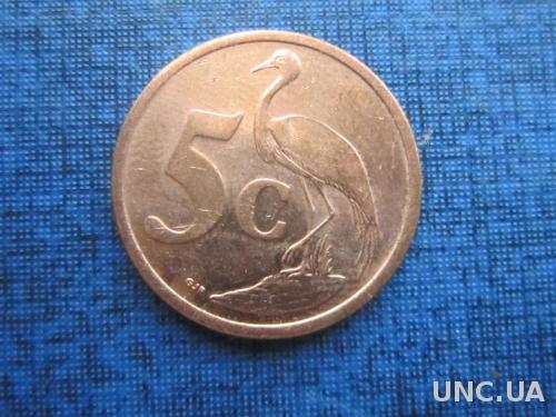 монета 5 центов ЮАР 2011 фауна птица
