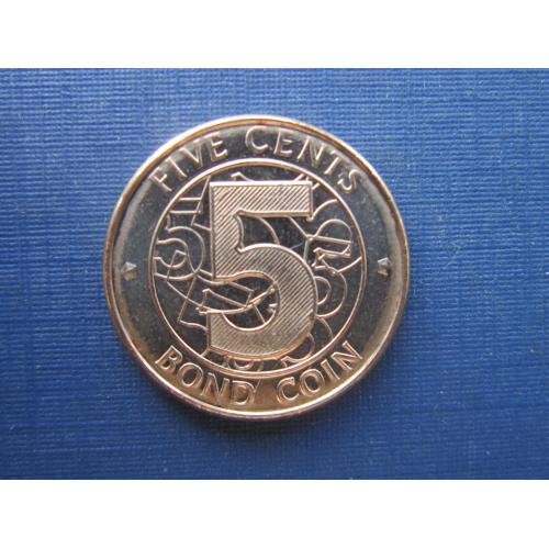 Монета 5 центов Зимбабве 2014 состояние
