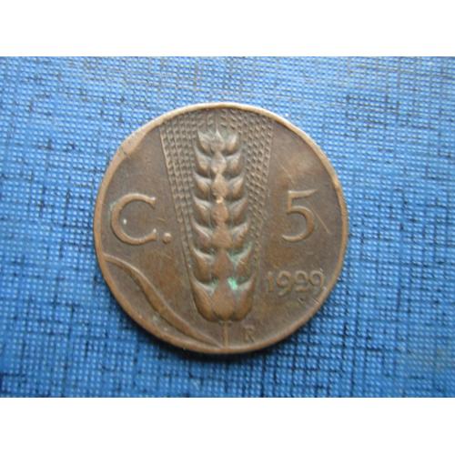 Монета 5 чентезими Италия 1929