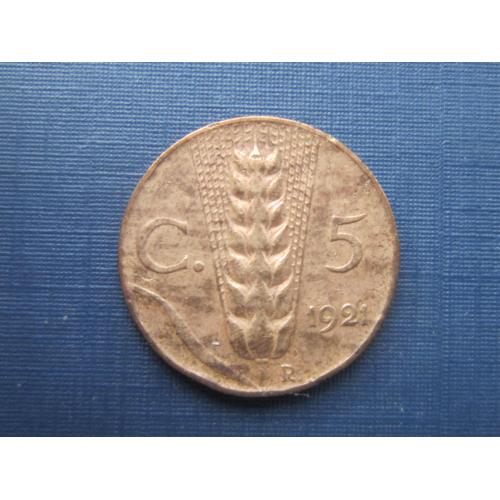 Монета 5 чентезимо Италия 1921