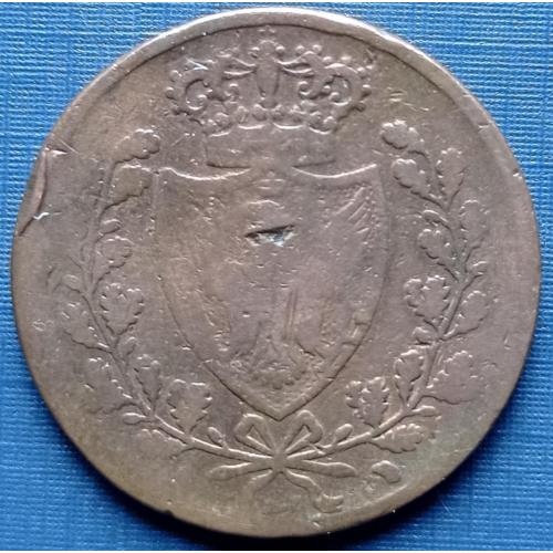 Монета 5 чентезимо Сардиния (Италия) 1826