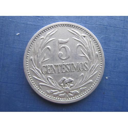 Монета 5 чентезимо Уругвай 1901 состояние