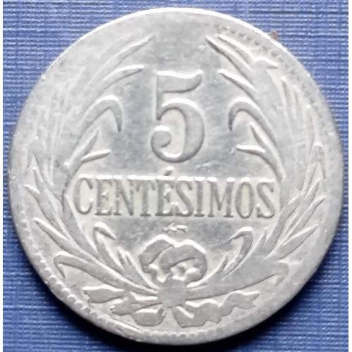 Монета 5 чентезимо Уругвай 1924