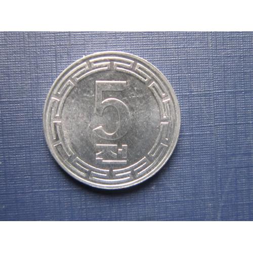 Монета 5 чон Северная Корея КНДР 1959 без звёзд состояние
