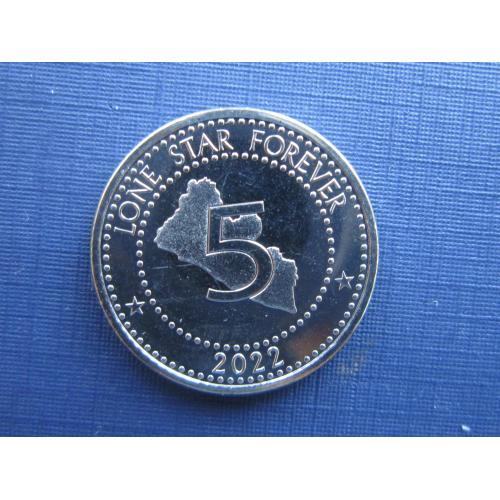 Монета 5 долларов Либерия 2022